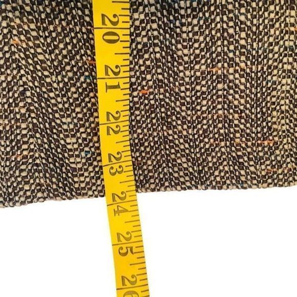 Oscar de la Renta Skirt Estilo Side Zip Gold Multicolor Fleck Tweed Lined SZ 8 - Picture 11 of 13